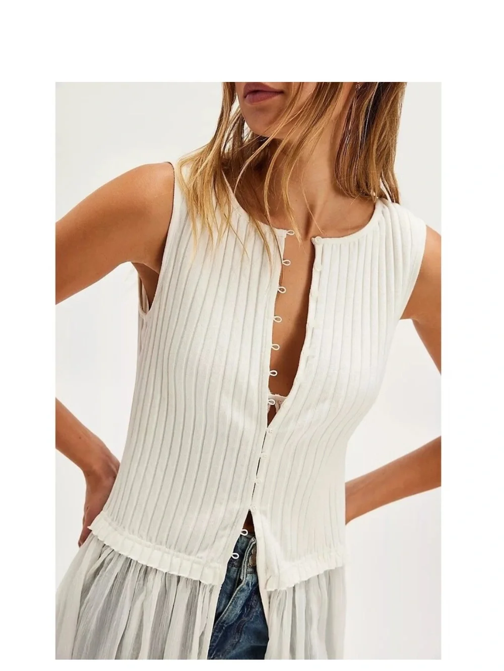 Free People Twice As Nice Maxi Top in Ivory